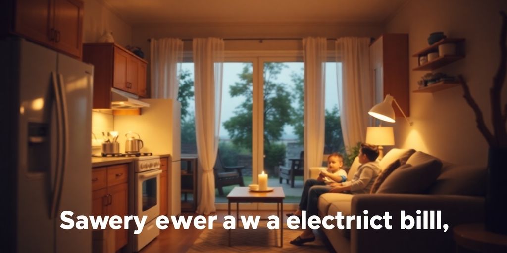 Family in a cozy home with energy-efficient appliances.