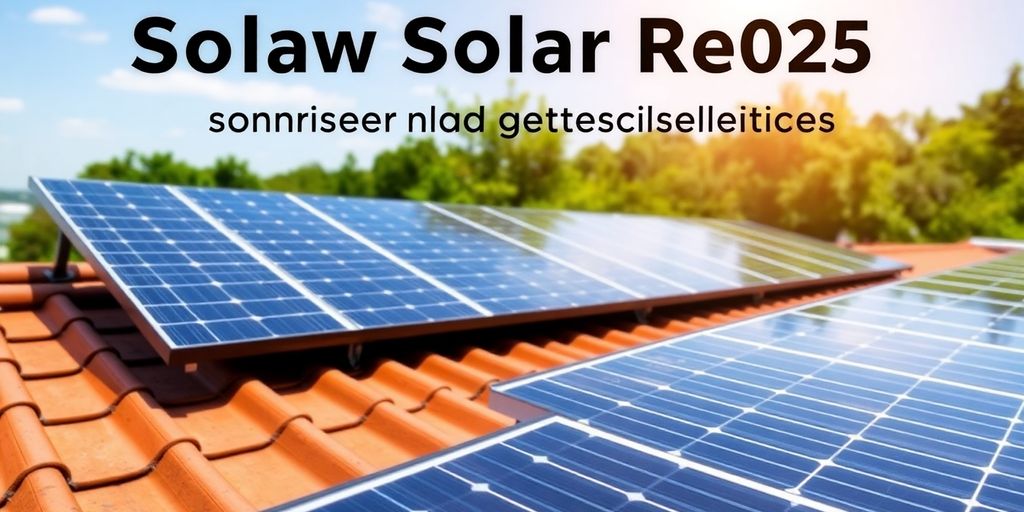 Solar panels on a rooftop under a clear blue sky.