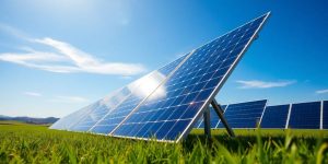 Solar panels in a field